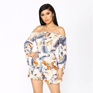 Becca Floral Romper- Blush/Blue